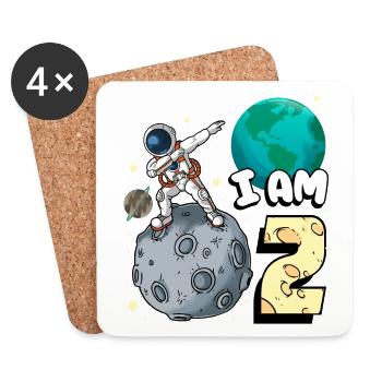 I am 2 room astronaut child Moon Walker 2. - Coasters (set of 4) - white - Front