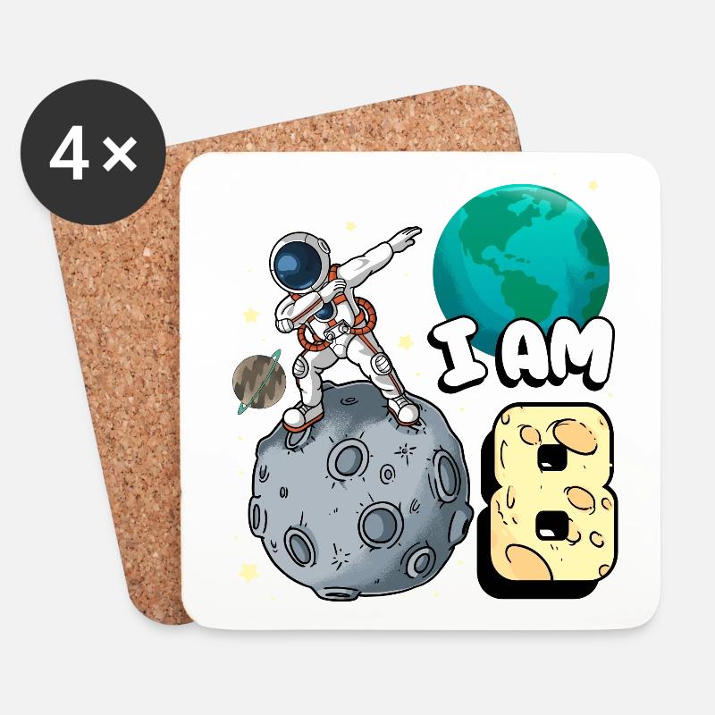 Ich Bin 8 Raum Astronaut Kind Moon Walker 8. - Untersetzer (4er-Set) - Weiß