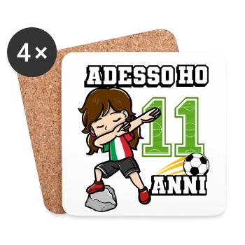 Football girl It's my 11th birthday - Coasters (set of 4) - white - Front