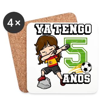 Football girl c’est mon 5 ans espagnol - Dessous de verre (lot de 4) - blanc - Devant