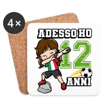 Fußballmädchen Es Ist Mein 12 Geburtstag - Untersetzer (4er-Set) - Weiß - Vorne
