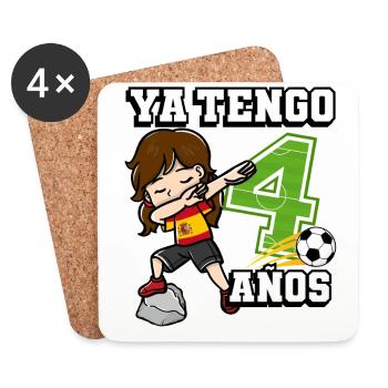 Football girl c’est mon 8ème anniversaire espagnol - Dessous de verre (lot de 4) - blanc - Devant