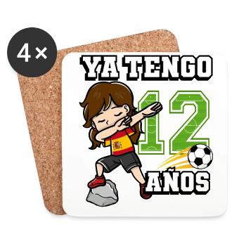 Fußball Mädchen Ich bin schon 12 Geburtstag - Untersetzer (4er-Set) - Weiß - Vorne