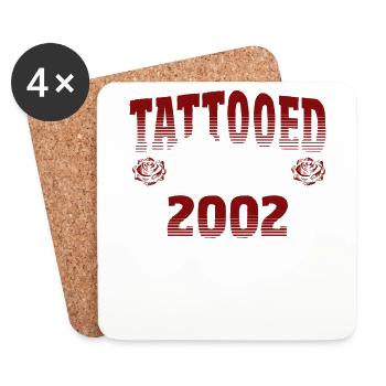 Tätowiert Seit 2003 Rote Rose-thema - Untersetzer (4er-Set) - Weiß - Vorne