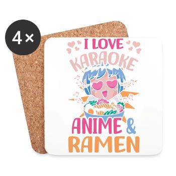 Karaoké Anime | Anime Lover | Amateurs d’anime | - Dessous de verre (lot de 4) - blanc - Devant