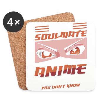 My Soulmate Is An Anime Character | - Coasters (set of 4) - white - Front