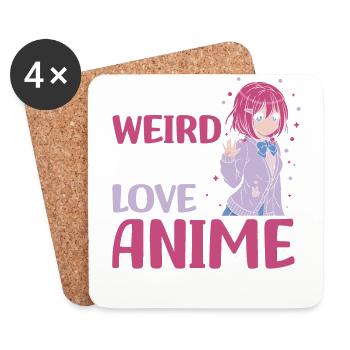 Not Strange I Just Love Anime | - Coasters (set of 4) - white - Front