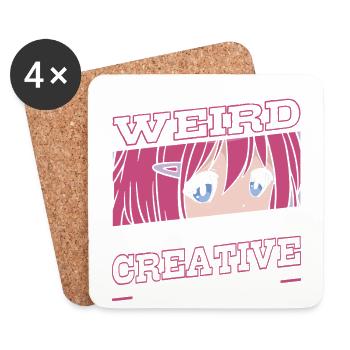 Not strange, I'm just more creative | - Coasters (set of 4) - white - Front