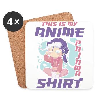 Dies Ist Mein Anime Pyjama Kleidung | - Untersetzer (4er-Set) - Weiß - Vorne