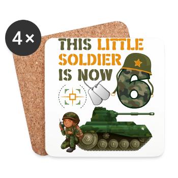 Ce petit soldat est maintenant 6 Army Tank 6. - Dessous de verre (lot de 4) - blanc - Devant