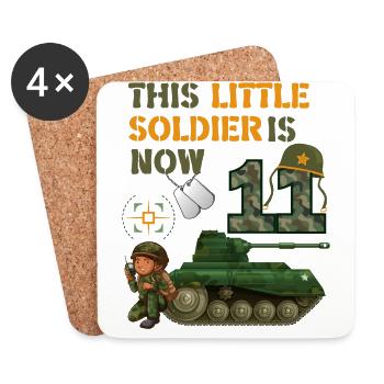 Ce petit soldat est maintenant 11 Army Tank 11. - Dessous de verre (lot de 4) - blanc - Devant