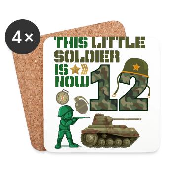 This little soldier is now 12 Army Tank 12. - Coasters (set of 4) - white - Front