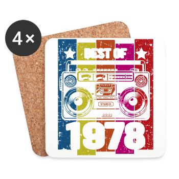 Best Of 1978 Stereo Radio Kassettenspieler - Untersetzer (4er-Set) - Weiß - Vorne