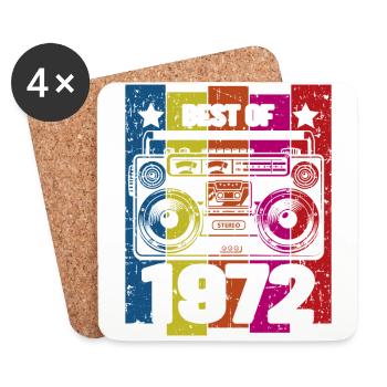 Best Of 1972 Stereo Radio Kassettenspieler - Untersetzer (4er-Set) - Weiß - Vorne