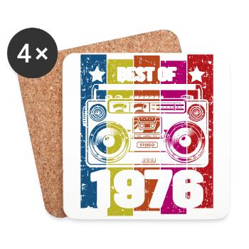 Best Of 1976 Stereo Radio Kassettenspieler - Untersetzer (4er-Set) - Weiß - Vorne