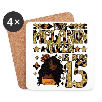 Cette reine de mélanine est maintenant noire de 15 ans - Dessous de verre (lot de 4) - blanc - Devant