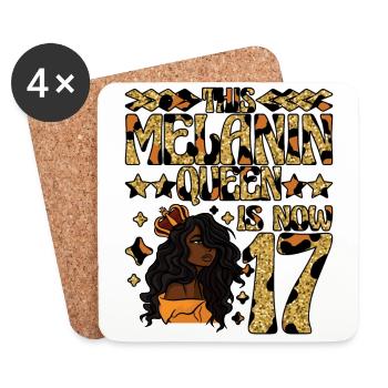 This melanin queen is now 17 black - Coasters (set of 4) - white - Front