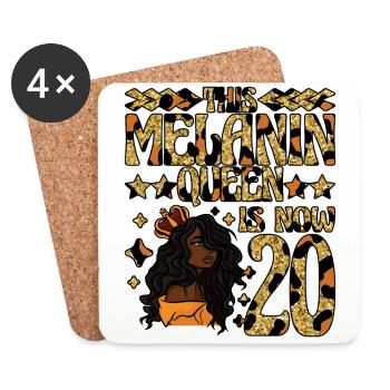 This melanin queen is now 20 black - Coasters (set of 4) - white - Front