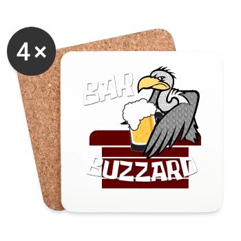 Bar Buzzard Comedy Drinking - Coasters (set of 4) - white - Front