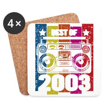 Best Of 2003 Stereo Radio Kassettenspieler - Untersetzer (4er-Set) - Weiß - Vorne