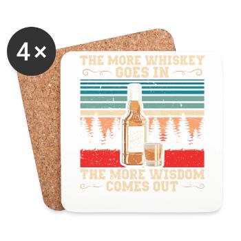 The More Whiskey Goes In | Bourbon Drinker Shirt - Coasters (set of 4) - white - Front