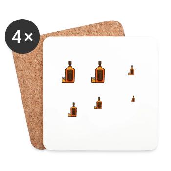 Ce que je fais pendant mon temps libre | Bourbon - Dessous de verre (lot de 4) - blanc - Devant
