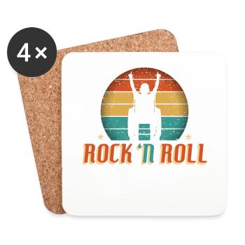 Rock 'n' Roll Utilisateur de fauteuil roulant Utilisateur de fauteuil roulant Metalfan - Dessous de verre (lot de 4) - blanc - Devant