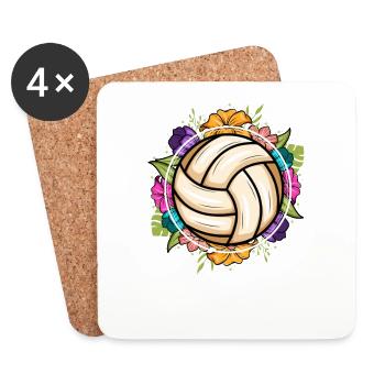 Volleygirl Volleyball de plage - Dessous de verre (lot de 4) - blanc - Devant
