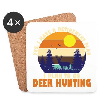 Yes, I Have A Retirement Plan. I Plan To Go Deer - Untersetzer (4er-Set) - Weiß - Vorne