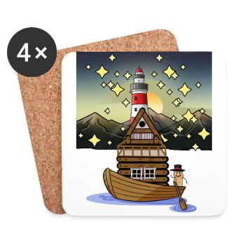 Nature Lovers Peanut Adventure Travel Expedition - Dessous de verre (lot de 4) - blanc - Devant