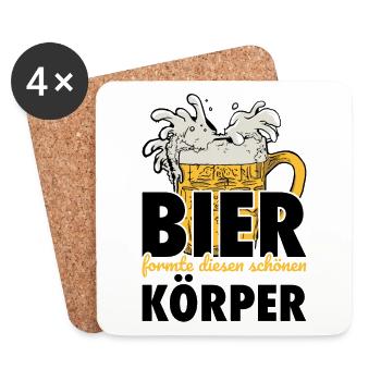 Bier Formte Diesen Schönen Körper Bierliebhaber - Untersetzer (4er-Set) - Weiß - Vorne