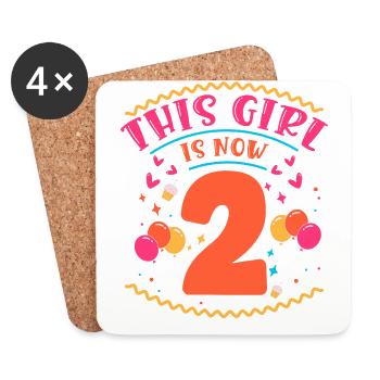 This Girl Is Now 2 | Cupcake Themed - Coasters (set of 4) - white - Front