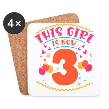 This Girl Is Now 3 | Cupcake Themed - Coasters (set of 4) - white - Front