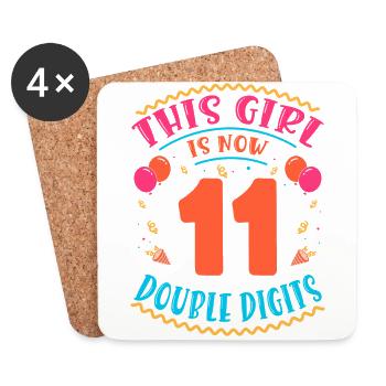 This Girl Is Now 11 | Cupcake Themed - Coasters (set of 4) - white - Front