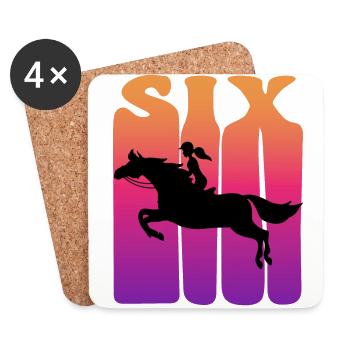 Girl rider, I am 6 years old, 6. - Coasters (set of 4) - white - Front