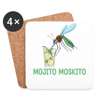 Mojito Moskito | Witziges Bierhemd | Witziges - Untersetzer (4er-Set) - Weiß - Vorne