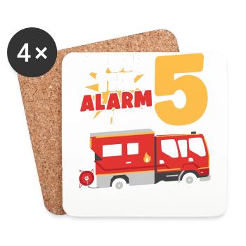 Sound The Alarm I'm 5 | Firefighter Topic - Coasters (set of 4) - white - Front