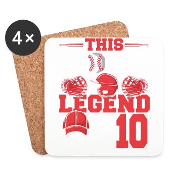 Cette légende du sport a maintenant 10 ans, jeu de baseball - Dessous de verre (lot de 4) - blanc - Devant