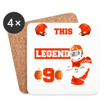 Diese Sportlegende Ist Jetzt 9, Rugby Football 9. - Untersetzer (4er-Set) - Weiß - Vorne