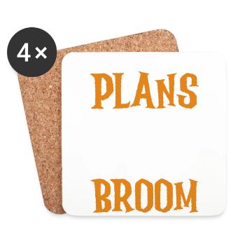 I Can't I Have Plans With My Broom - Coasters (set of 4) - white - Front