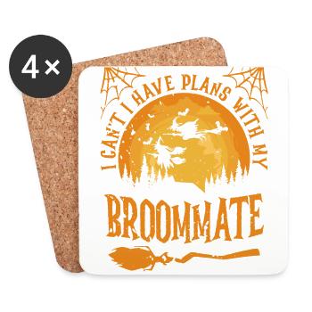 I can't, I have plans with my - Coasters (set of 4) - white - Front
