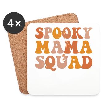 Spooky Mama Squad Fête costumée d’Halloween avec - Dessous de verre (lot de 4) - blanc - Devant