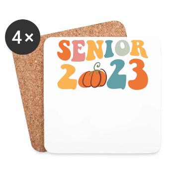 Senior 2023 Halloween Costume Party With Pumpkin - Coasters (set of 4) - white - Front