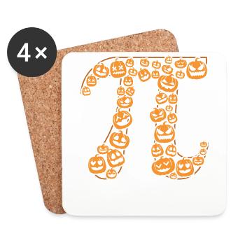 Pi symbol horde of pumpkin monsters - Coasters (set of 4) - white - Front