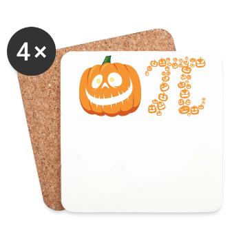 Symbole Pi Spooky Pumpkin Monsters - Dessous de verre (lot de 4) - blanc - Devant