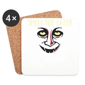 Smell You Later Creepy Monster Face - Coasters (set of 4) - white - Front
