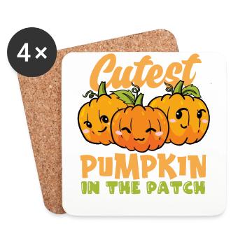 Cutest Pumpkin in Patch Halloween Costume - Coasters (set of 4) - white - Front