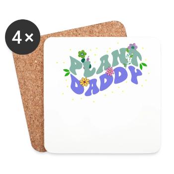 Plant Daddy Fleurs Assorties, Floraison Thème Floral - Dessous de verre (lot de 4) - blanc - Devant