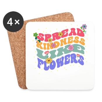 Répandre la gentillesse comme des fleurs fleurissent - Dessous de verre (lot de 4) - blanc - Devant