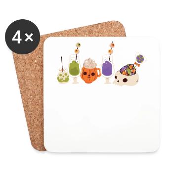 Creepy Horror Skull Ghostly - Coasters (set of 4) - white - Front